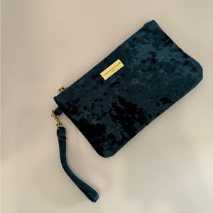 Adrienne Vittadini Velvet Teal Clutch with charging port